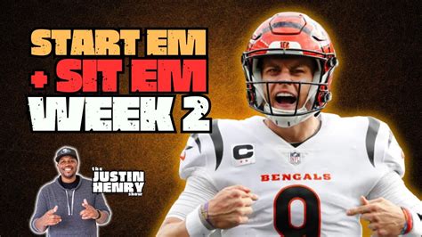 Sep 14, 2566 BE ... Join Ryan Wormeli, Andrew Erickson, and Derek Brown as they reveal their MUST-start players at every position for Week 2 of the fantasy ...