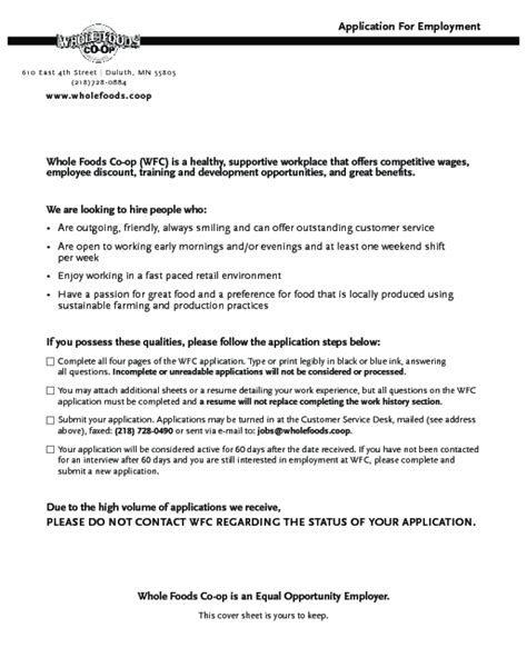 Whole foods work application. Things To Know About Whole foods work application. 
