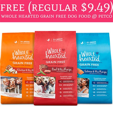 Whole heart dog food. Fill your pet's bowl with Omega-3 fatty acids, canine probiotics, antioxidants, and absolutely zero corn, wheat, or grains. - Grain Free All Life Stages Salmon and Pea Recipe Dry Dog Food from WholeHearted. - Real salmon is the 1st ingredient. - Canine probiotics help maintain digestive health. - Omega-3 fatty acids for healthy skin and coat. 
