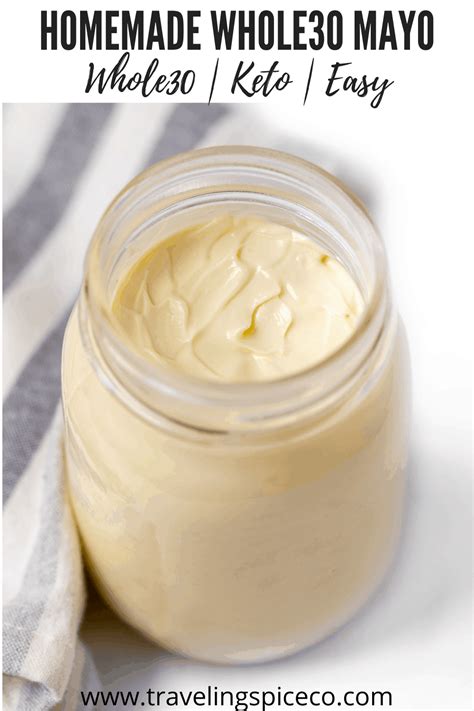 Whole30 mayo. Start your Whole30 mayo by placing the blender’s head on the jar’s bottom. Start blending on low and gradually increase to high, checking for a creamy emulsion at the bottom before moving the blender around. Once you see that creamy emulsion, slowly lift the blender up and down, emulsifying the mixture above the … 