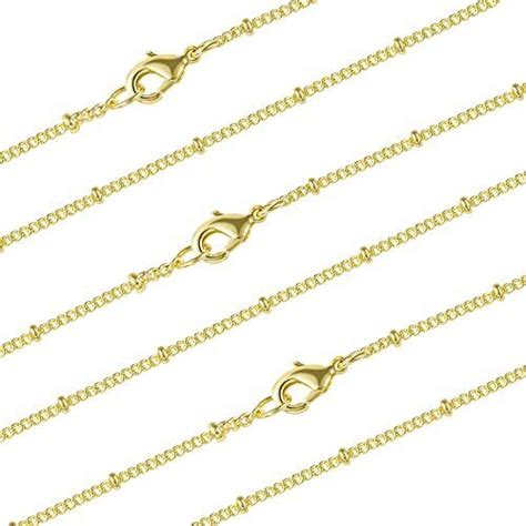 Wholesale 12PCS Gold Plated Solid Brass Satellite Beaded Curb