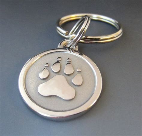 Wholesale Stainless Steel Paw Prints Pet Keychain