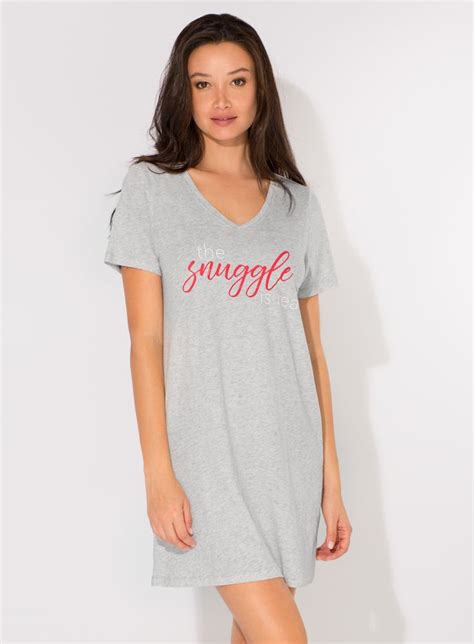 Wholesale V-Neck Sleep Shirt - The Snuggle Is Real - Medium-Large