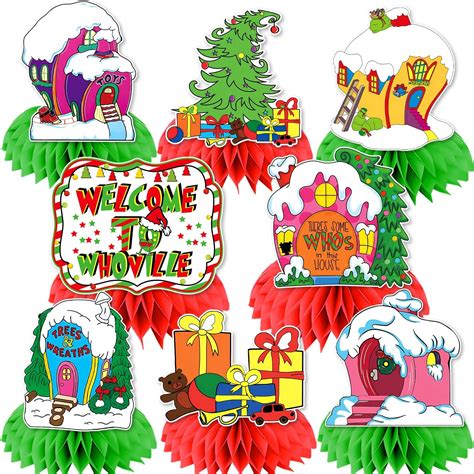 Whoville Christmas Decorations Indoor, GYGOT 3 Pack Grinchs Gift Box,  Grinchs Christmas Decorations Box for Gifts,Christmas Paper Boxes for Party  Whoville Christmas Decorations Indoor 4.