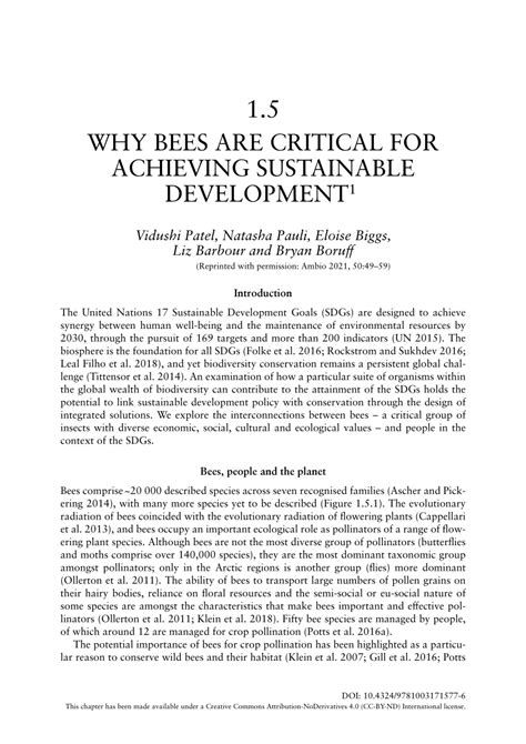 Why Bees Are Critical For Achieving Sustainable Development Springerlink