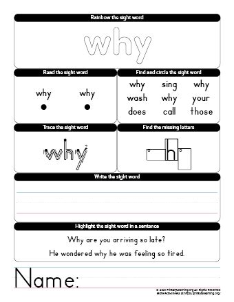 Why Sight Word Worksheet Worksheet Resume Examples
