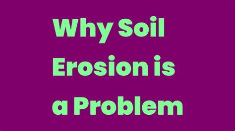 Why Soil Erosion is a Problem Write A Topic