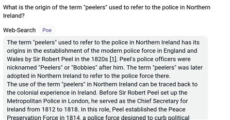 Why are the police in Northern Ireland called peelers?