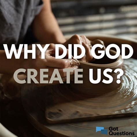 Why did god create us. God created us because “he wanted someone to play with,” says Sarah, 7, or “to talk and walk with him,” says Carri, 9. After Adam and Eve sinned, they hid from God when they heard him “walking in the garden.”. It appears that “walking and talking” were things God did regularly with Adam and Eve. “God created us to rule the ... 
