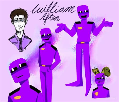 Even when Mike is a rotted corpse, he looks more like a defined person than William ever did as the purple guy. I've always seen the minigames (the original ones, anyways) as memories or programming through the 'eyes' of an animatronic machine. William is bad, he's designated as purple and should be recognized as a danger.. 
