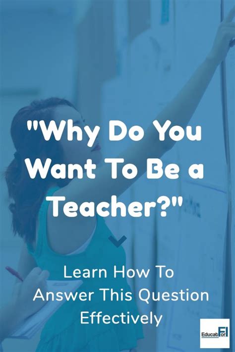 “Why Do You Want to Be a Teacher (in Our School)?”. No matter what area of teaching you want to enter, you should expect this common interview question. This ...