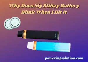 Why does my stiiizy battery blinking white. Why does my pen blink when I try to hit it. The most common ones being: Dying battery: Most often, the vape pen will blink ten times when the battery is too low for proper vaping. To fix the issue, recharge the battery. Low voltage: If the battery is charged but the pen is still blinking, it could be due to a low voltage. 
