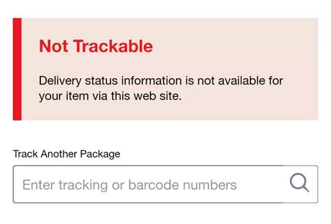Why does my usps package say not trackable. It is the USPS website itself that is showing this bright red not trackable notice even though packages have either been picked up our USPS carrier or dropped off and scanned at the post office. I've had email confirmations after carrier pick ups and have had receipts from post office drop offs. 