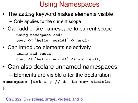 Why is "using namespace X;" not allowed at class/struct level?