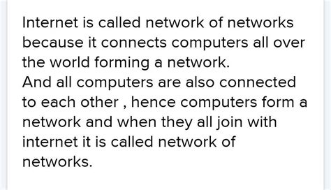 Why is Internet called network of networks Brainly?