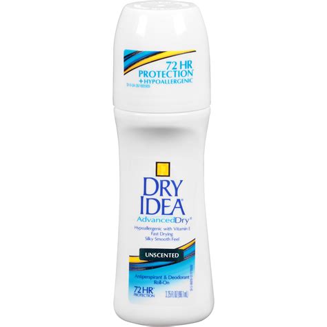 Details. Ingredients. Reviews. More. Antiperspirant & Deodorant, Unscented, Clear Gel. Extra effective + hypoallergenic. Hypoallergenic goes on clear extra effective. Up to 72 hr odor protection. Never let them see you sweat. www.DryIdea.com. Questions? 1-800-258-Dial..