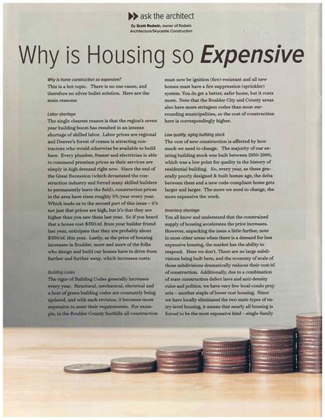 Why is housing so expensive. Why Your House Was So Expensive. Material-cost inflation, anti-building rules, NIMBY attitudes, and barriers to innovation have created a housing-affordability … 