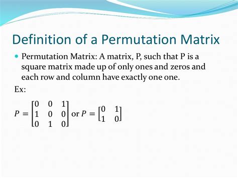 Why is some power of a permutation matrix always the …