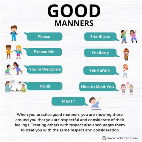 Why showing good manners are important.  When you practice good manners,...