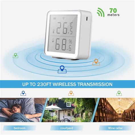 WiFi Smart Temperature Humidity Sensor Compatible with 230ft Super Long