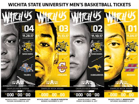 Oct 9, 2023 · Wichita State hosts Rogers State on Oct. 29 for an exhibition game in Charles Koch Arena at 1 p.m., and officially opens the season on Nov. 6 vs. Lipscomb. Season tickets are on sale now through the Shocker Ticket Office, (M-F, 8 a.m.-5 p.m.), by phone at 316-978-FANS (3267) or in person at southwest corner of Charles Koch Arena. . 