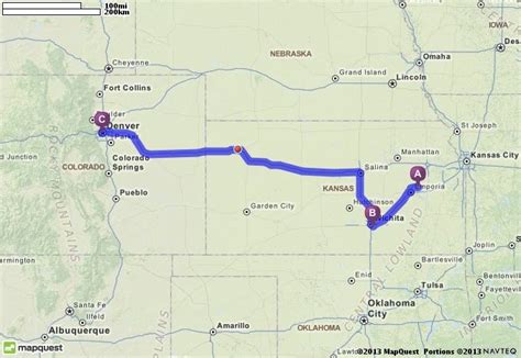 11:00 am start in Wichita drive for about 59 minutes. 11:59 am McPherson stay for about 1 hour and leave at 12:59 pm drive for about 3.5 hours. 4:34 pm Grand Island (Nebraska) stay overnight and leave the next day around 11:00 am. day 1 driving ≈ 4.5 hours find more stops . 
