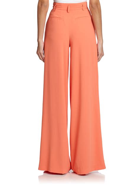 Wide leg high waisted pants. Details & care. Roomy wide legs define these high-waisted pants styled with handy pockets for a versatile look. 33" inseam; 15 1/2" leg opening; 13" front rise; 16 1/2" back … 