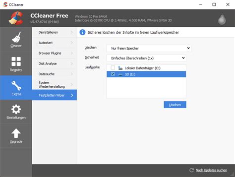 Wiederherstellung durch «CCleaner» gelöschten Dateien