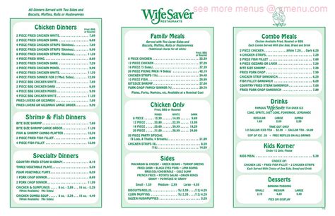 Wife Saver Menu And Prices