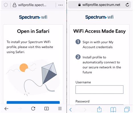 The Spectrum WiFi Profile is a secure and automatic way to connect to an available WiFi network. Getting the Spectrum WiFi profile set up is quick and easy. To download and install the Spectrum WiFi profile: On your device, open the My Spectrum Mobile ™ App. If you don’t have it already, download it from the App Store or Google Play.. 