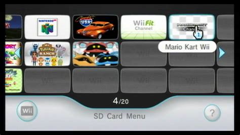 Wii System Menu Version 4.0 New SD Card Menu YouTube