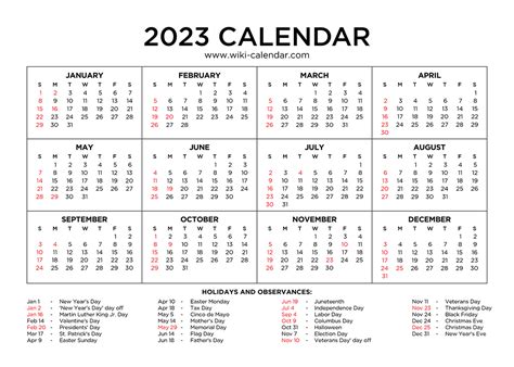 Wiki Calendar 2023