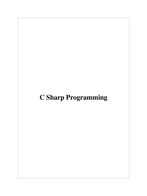 WikiBooks: C Sharp Programming