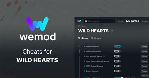 Nosso trainer para WILD HEARTS possui 37 cheats. Use cheats neste jogo, ganhe conquistas na Steam e muito mais com o aplicativo WeMod! . 