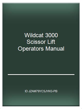 Wildcat 3000 scissor lift operators manual. - Yamaha yf60 yf60s yf 60 atv service repair workshop manual.