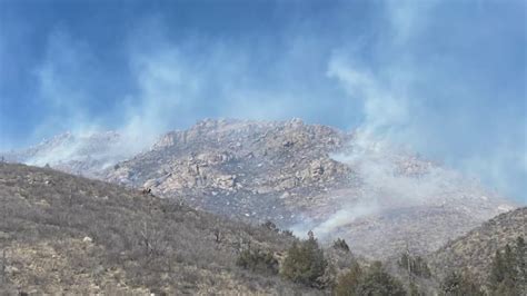 Wildfire burning in the Cache la Poudre Wilderness
