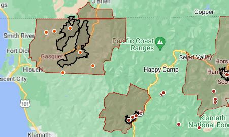 Wildfire map: More evacuations for Smith River, Happy Camp fires