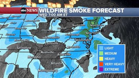 Wildfire smoke map