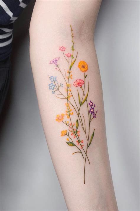 Nov 3, 2023 - Explore Kelley Baker's board "Wildflower Tattoo", followed by 263 people on Pinterest. See more ideas about wildflower tattoo, tattoos, small tattoos.