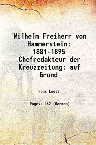 Wilhelm freiherr von hammerstein: 1881 1895 chefredakteur der kreuzzeitung: auf grund. - Research handbook on european state aid law research handbooks in european law paperback common.