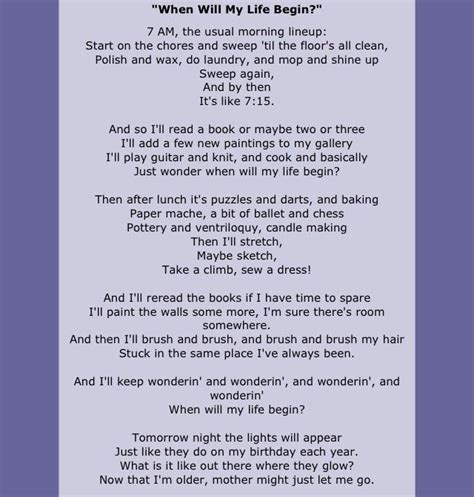 Will my life begin lyrics. Things To Know About Will my life begin lyrics. 