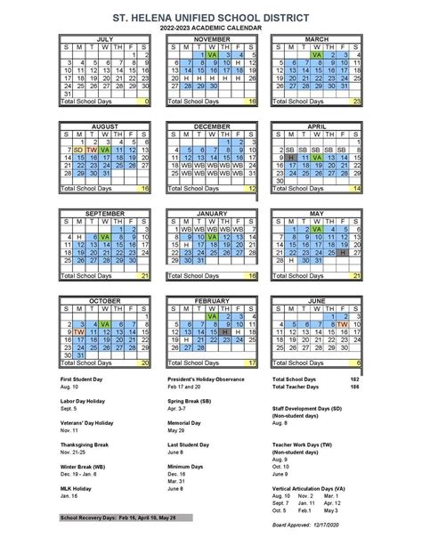 William S. Hart Union High School District Calendar 2024 and 2024