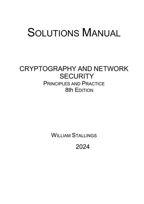 William Stallings Cryptography And Network Security Solution Manual Pdf