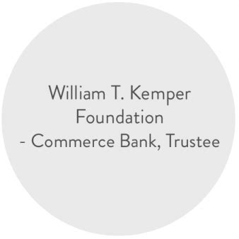 William t. kemper foundation. Accountability & Finance. Culture & Community. Leadership & Adaptability. William T Kemper Foundation Commerce Bank of Kansas City N A T is a Charitable Organization headquartered in Kansas City, MO. 