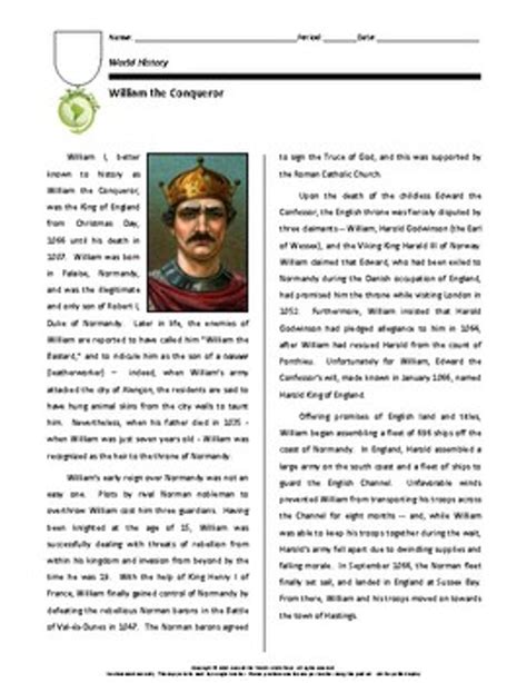 William the conqueror biography summary form
