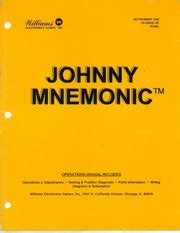 Williams "Johnny Mnemonic™" Operations Manual - Archive