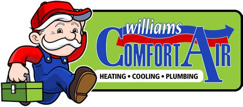 Williams comfort air. Williams Comfort Air offers comprehensive heating, cooling, and plumbing services for Westfield, IN homeowners, including repairs and replacement of equipment such as furnaces, air conditioners, water heaters, sump pumps, and more. Heating and cooling issues are often spotted because the home just doesn’t feel as comfortable as it should ... 