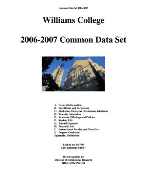 The Common Data Set (CDS) initiative is a collaborative effort, since 1996, among data providers in the higher education community and publishers as represented by the College Board, Peterson's, part of The Thomson Corporation, and U.S. News & World Report.The combined goal of this collaboration is to improve the quality and accuracy of information …. 
