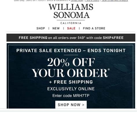 Williams sonoma coupon code free shipping. Things To Know About Williams sonoma coupon code free shipping. 