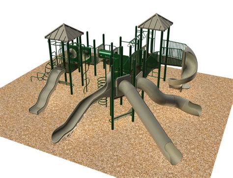 A WillyGoat exclusive playground system! 5 slides, multiple climbing options, an arch bridge and several decks means this playground can accommodate a large capacity of children. Includes hex deck, 4 square decks, half circle climber, arch bridge, spiral slide, transfer station, S horizontal ladder, vertical climber, double wall straight slide .... 